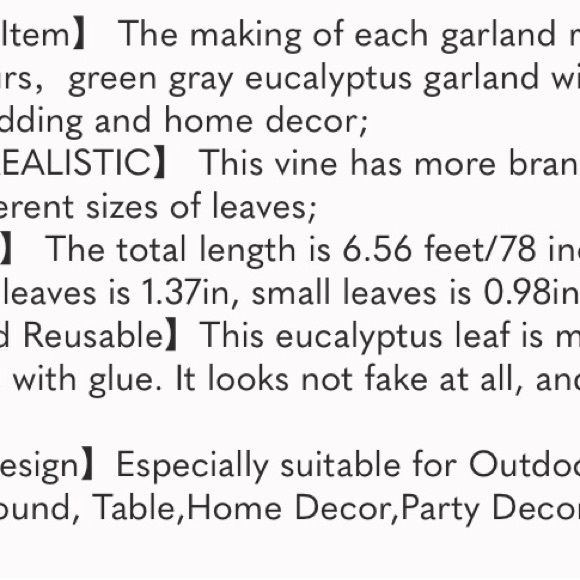 6.56ft Eucalyptus Garland with Flowers-8 White Roses, Artificial Fake Flowers - Picture 7 of 7